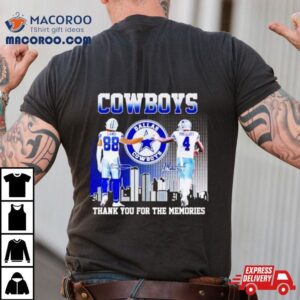 Skyline Dallas Cowboys Ceedee Lamb And Dak Prescott Thank You For The Memories Signatures Tshirt