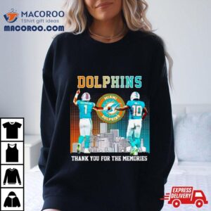 Skyline Miami Dolphins Tua Tagovailoa And Tyreek Hill Thank You For The Memories Tshirt