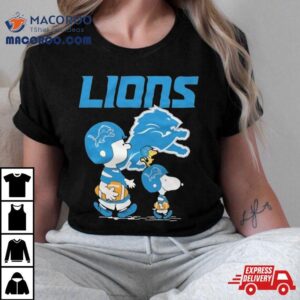 Snoopy And Charlie Brown Detroit Lions Peanu Tshirt