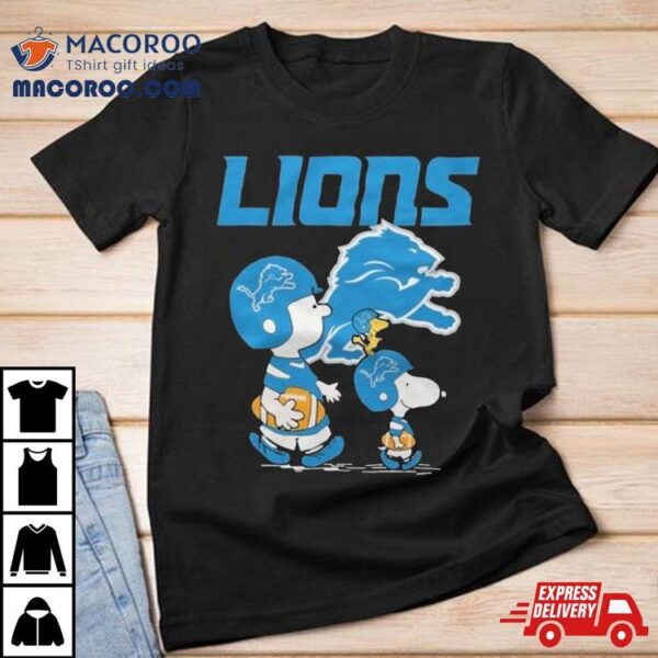 Snoopy And Charlie Brown Detroit Lions Peanut Shirt