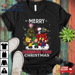 Snoopy And Friends Merry Christmas Alabama Crimson Tide Tshirt