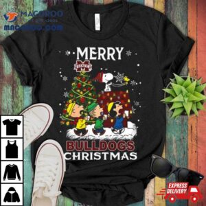 Snoopy And Friends Merry Christmas Mississippi State Bulldogs Tshirt