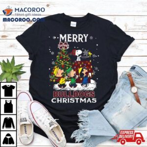 Snoopy And Friends Merry Christmas Mississippi State Bulldogs Tshirt