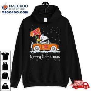 Snoopy And Woodstock Driving Car Auto Zone Christmas Tshirt