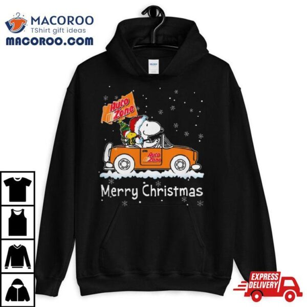 Snoopy And Woodstock Driving Car Auto Zone Christmas 2023 Shirt