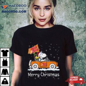 Snoopy And Woodstock Driving Car Auto Zone Christmas Tshirt