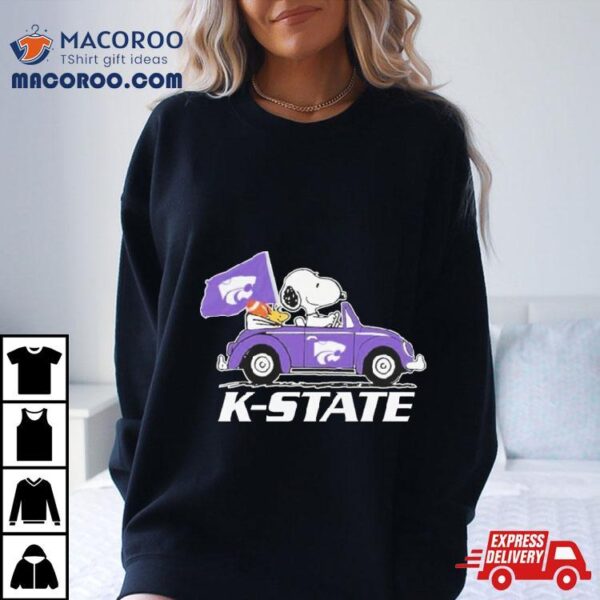 Snoopy And Woodstock Driving Car Kansas State Wildcats Bowl Champions Shirt