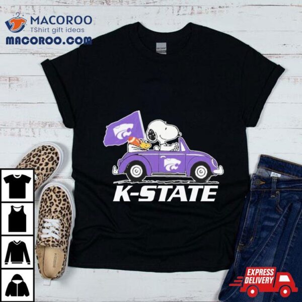 Snoopy And Woodstock Driving Car Kansas State Wildcats Bowl Champions Shirt