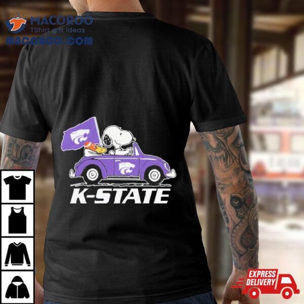 Snoopy And Woodstock Driving Car Kansas State Wildcats Bowl Champions Shirt