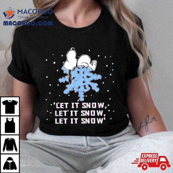 Snoopy Lying On Snowflake Let It Snow Christmas 2023 Illustration Shirt