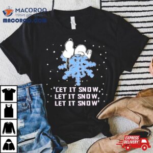 Snoopy Lying On Snowflake Let It Snow Christmas Illustration Tshirt