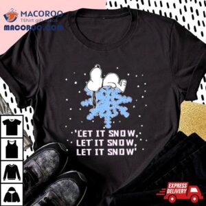 Snoopy Lying On Snowflake Let It Snow Christmas Illustration Tshirt