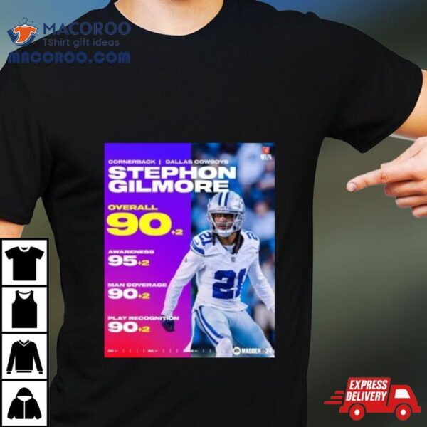 Stephon Gilmore Cowboys Overall 90+2 Awareness 95+2 Throw Power 90+2 Play Action 90+2 Madden 24 Shirt