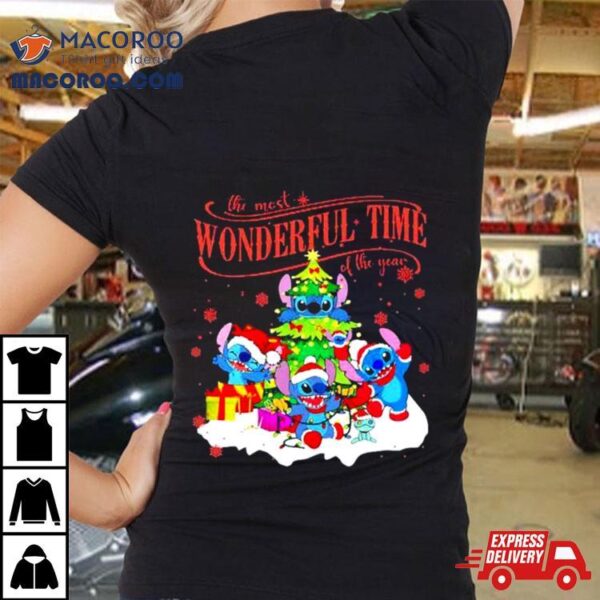 Stitch Santa Claus The Most Wonderful Time Of The Year Shirt