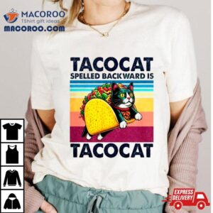 Tacocat Spelled Backward Is Tacocat Funny Cat Vintage Tshirt