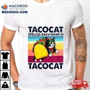 Tacocat Spelled Backward Is Tacocat Funny Cat Vintage Tshirt