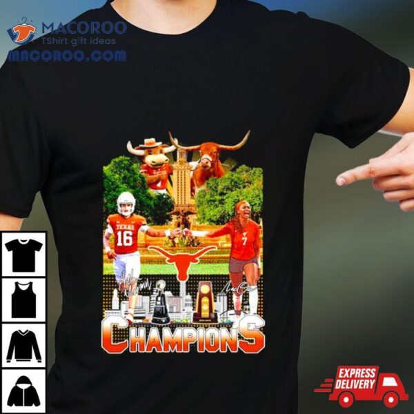 Texas Longhorns Football Men’s And Volleyball Women’s 2023 National Champions Shirt