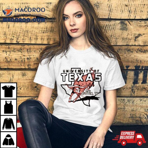 Texas Longhorns Outline Burnt Vintage Shirt