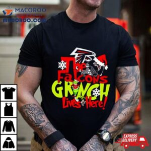 The Falcons Grinch Lives Here Christmas Tshirt