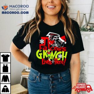 The Falcons Grinch Lives Here Christmas Tshirt