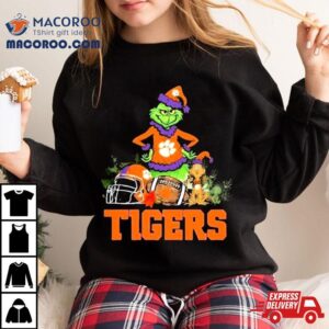 The Grinch And Clemson Tigers Christmas Tshirt