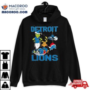 The Grinch And Dog Detroit Lions Christmas Tshirt