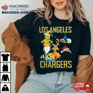 The Grinch And Dog Los Angeles Chargers Christmas Tshirt