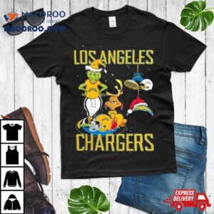 The Grinch And Dog Los Angeles Chargers Christmas Tshirt