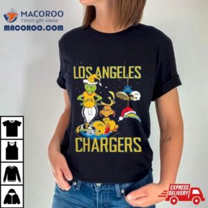 The Grinch And Dog Los Angeles Chargers Christmas Tshirt