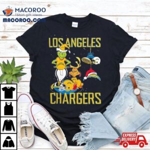 The Grinch And Dog Los Angeles Chargers Christmas Tshirt