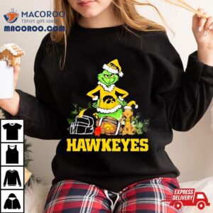 The Grinch And Iowa Hawkeyes Christmas Tshirt