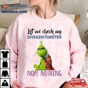 The Grinch And Max Let Me Check My Giveashitometer Nope Nothing Sweat Tshirt