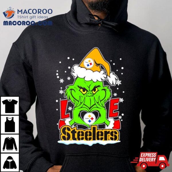 The Grinch Santa Love Pittsburgh Steelers Shirt