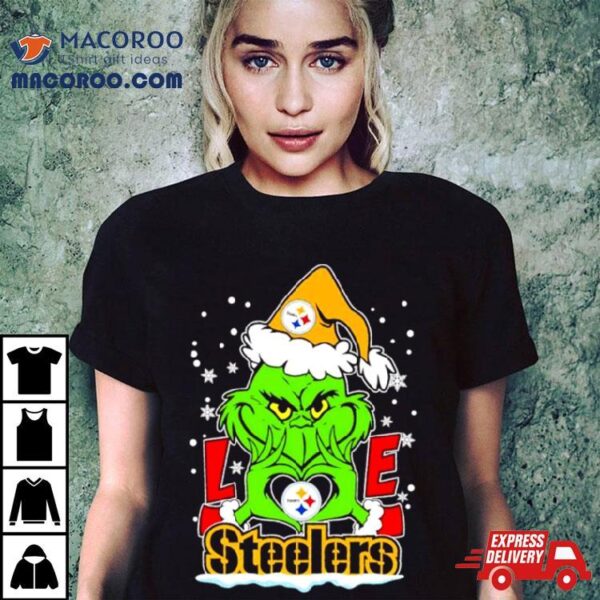 The Grinch Santa Love Pittsburgh Steelers Shirt