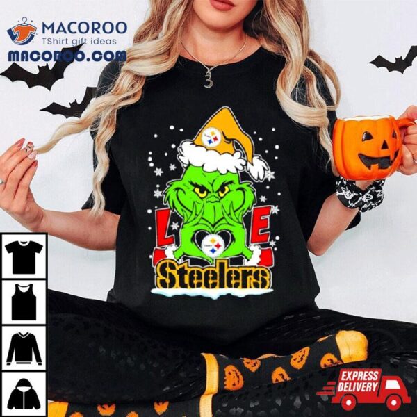 The Grinch Santa Love Pittsburgh Steelers Shirt