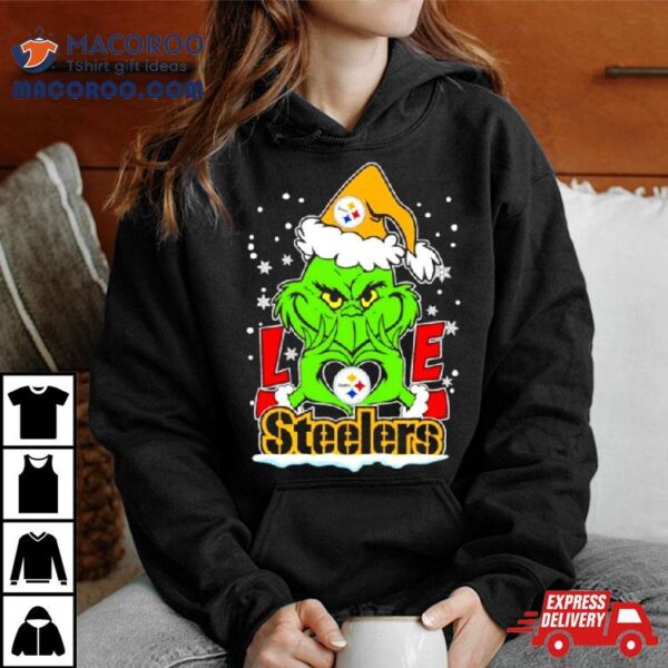 The Grinch Santa Love Pittsburgh Steelers Shirt