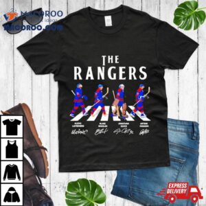 The Rangers Nhl Alexis Lafreniere Blake Wheeler Jonathan Quick And Artemi Panarin Abbey Road Signatures Tshirt