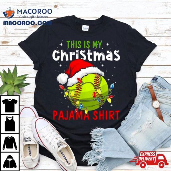 This Is My Christmas Pajama T Shirt Christmas Baseball 2023 T Shirt