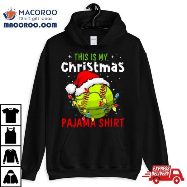 This Is My Christmas Pajama T Shirt Christmas Baseball 2023 T Shirt