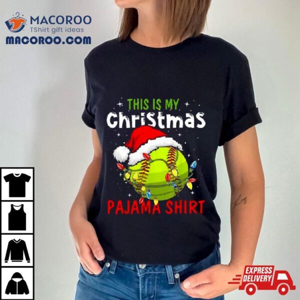 This Is My Christmas Pajama T Shirt Christmas Baseball 2023 T Shirt