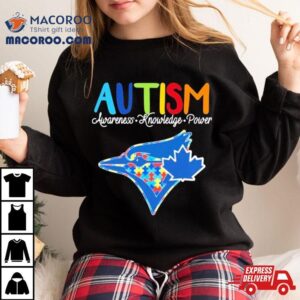 Toronto Blue Jays Autism Awareness Knowledge Power Tshirt