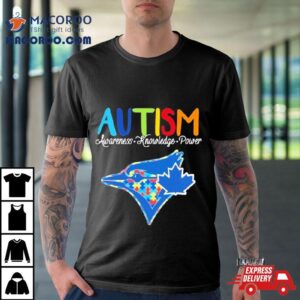 Toronto Blue Jays Autism Awareness Knowledge Power Tshirt