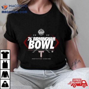 Troy Trojans Scores Birmingham Bowl Protective Stadium Logo Tshirt