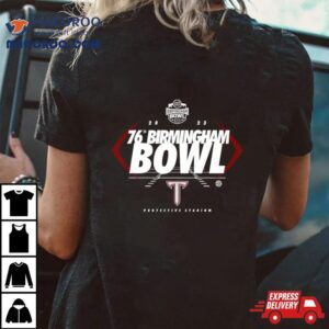 Troy Trojans Scores Birmingham Bowl Protective Stadium Logo Tshirt