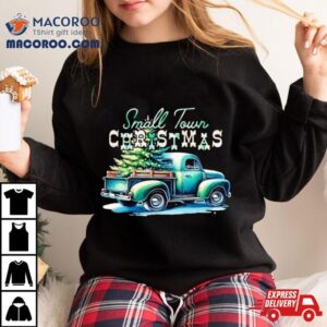 Truck And Tree Small Town Christmas Vintage Tshirt