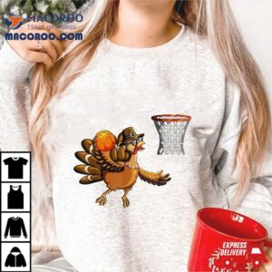 Turkey Plays Basketball Hoop Thanksgiving Day Shirt