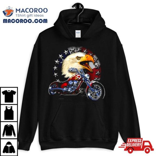 Usa Chopper Bald Eagle Muscle Eagle American Flag T Shirt