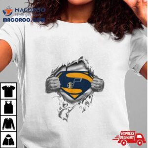 Utah Jazz Blood Inside Superman Tshirt