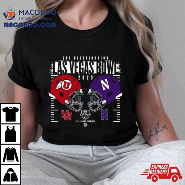 Utah Utes Vs Northwestern Wildcats 2023 Srs Distribution Las Vegas Bowl Helmet Shirt