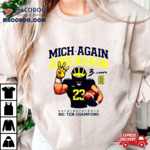 Valiant University Of Michigan Football Mich Again And Again 2023 Big Ten Champions Shirt